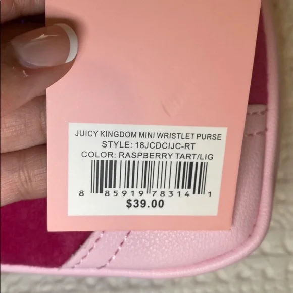 NWT Juicy Couture Hot Pink & Baby pink wristlet with Chain Strap & rhinestones 💞 - Picture 10 of 11